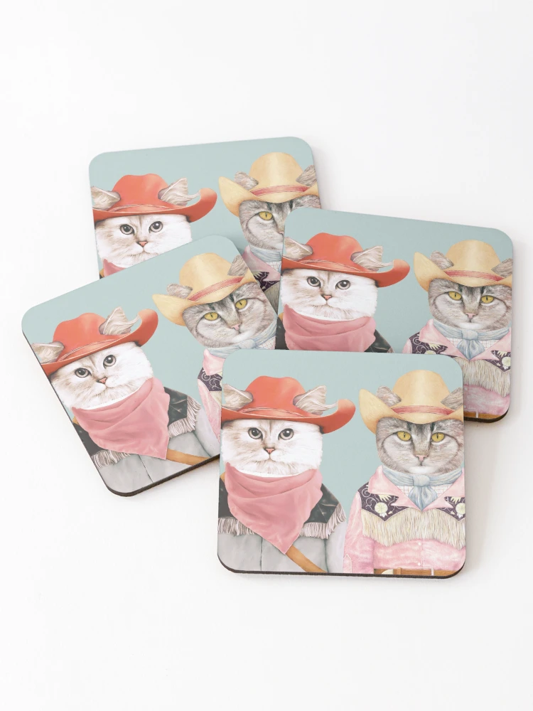 Cowboy Cats Coasters (Set of 4) - www.lacoo.eu