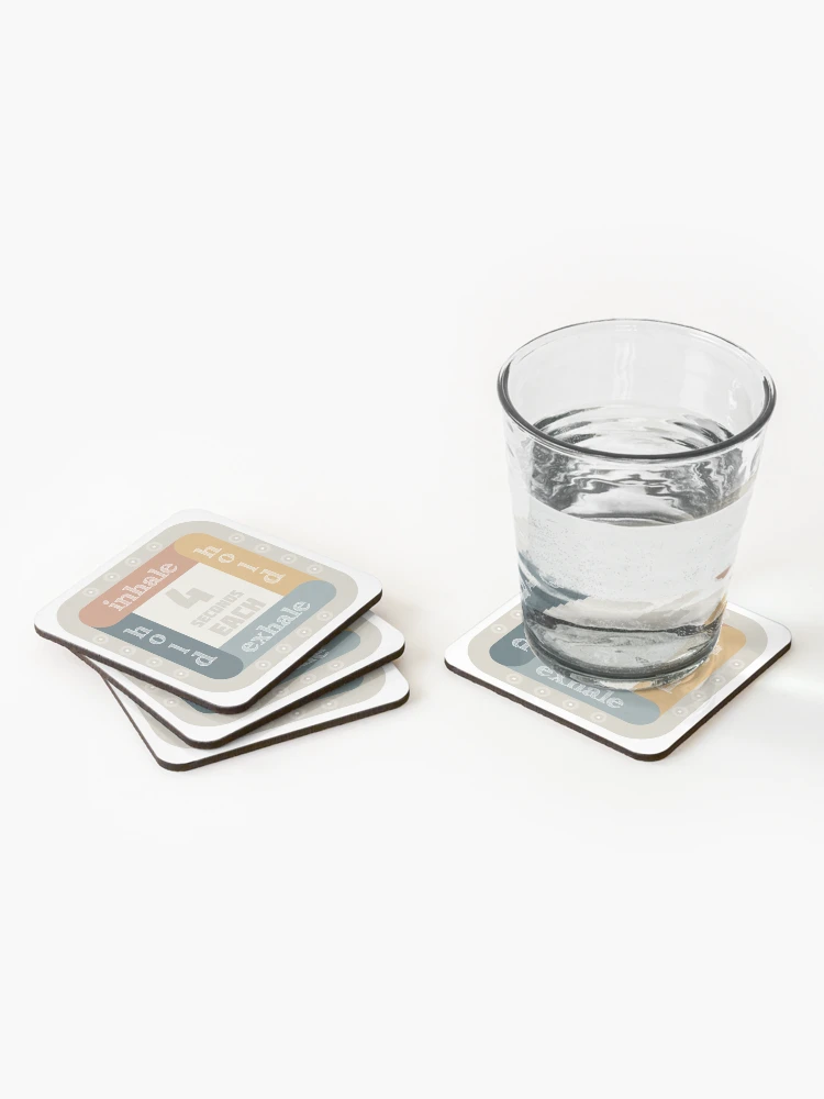 BOX BREATHING TECHNIQUE - Anxiety Exercise - Coasters (Set of 4) - www.lacoo.eu