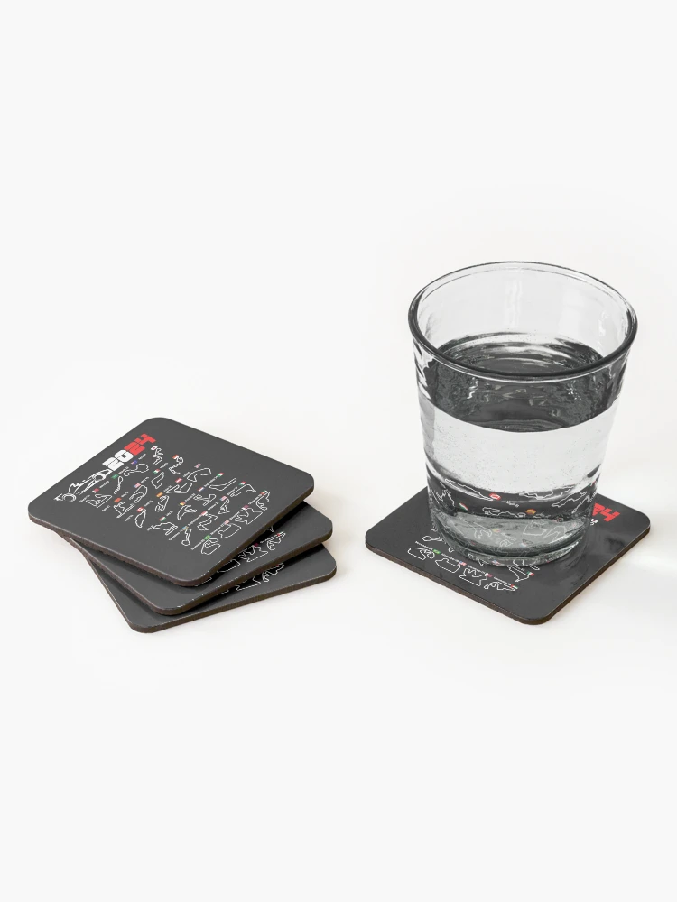 Calendar Formula race cars 2024 circuits Coasters (Set of 4) - www.lacoo.eu