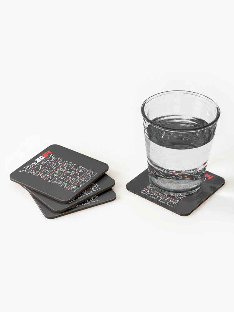 Calendar Formula race cars 2024 named circuits Coasters (Set of 4) - www.lacoo.eu