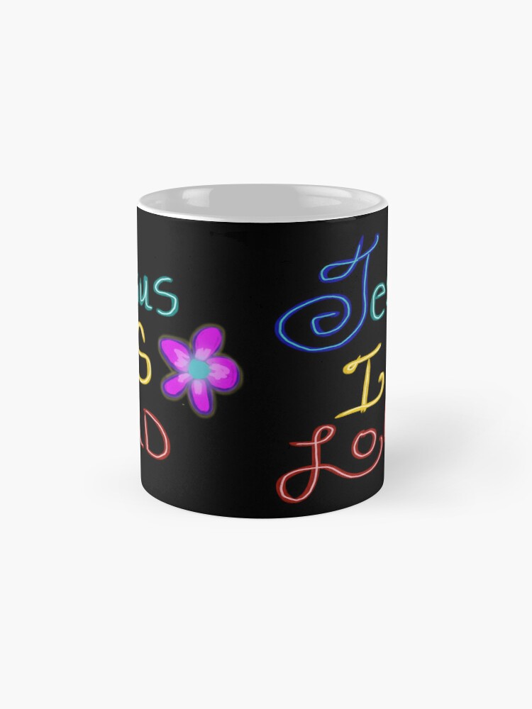 ‘Jesus is LORD’ Colorful Text with Purple Flower Coffee Mug - www.lacoo.eu