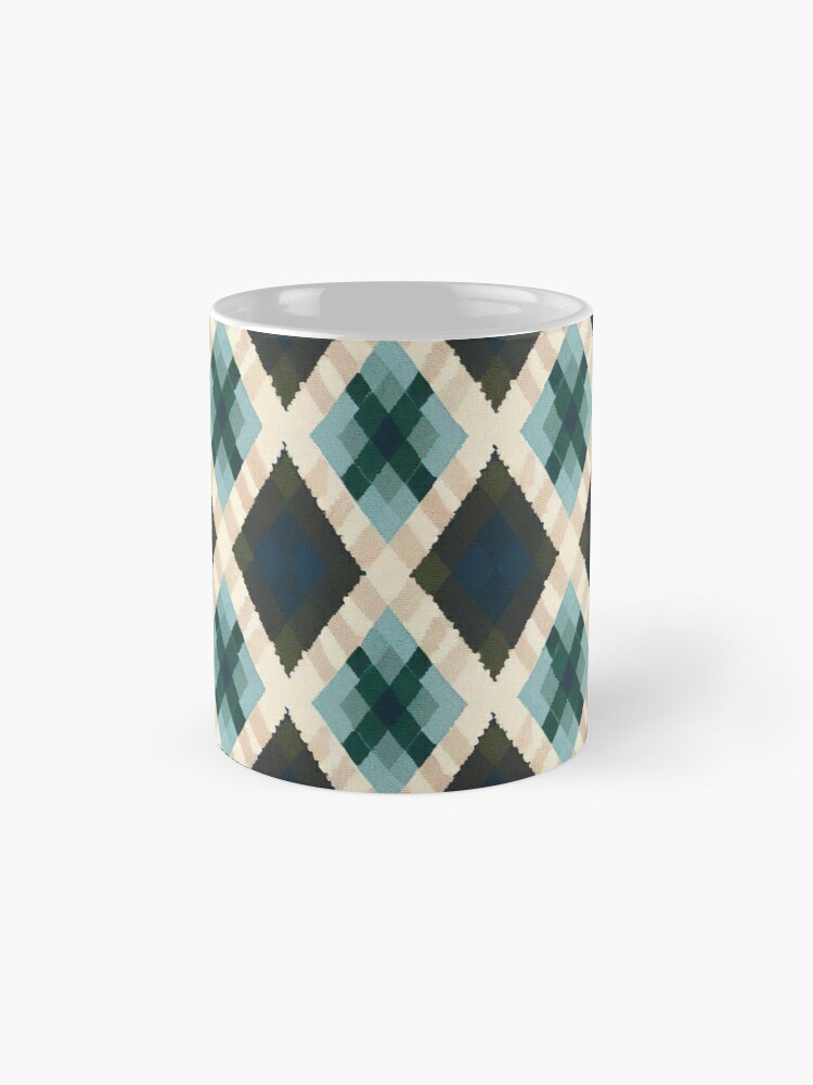 Blue Argyle Sweater Pattern Coffee Mug - www.lacoo.eu