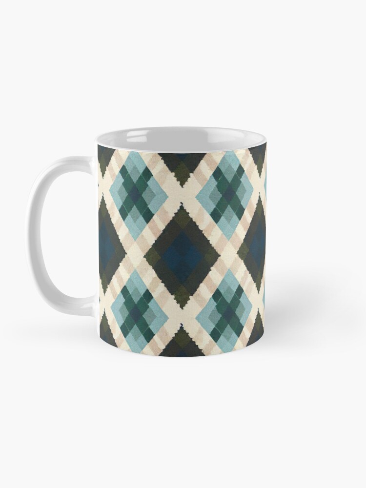 Blue Argyle Sweater Pattern Coffee Mug - www.lacoo.eu