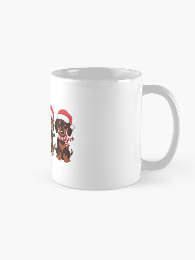 Christmas Dachshund Quartet: Festive Dogs in Holiday Antlers and Santa Hats Design Coffee Mug - www.lacoo.eu