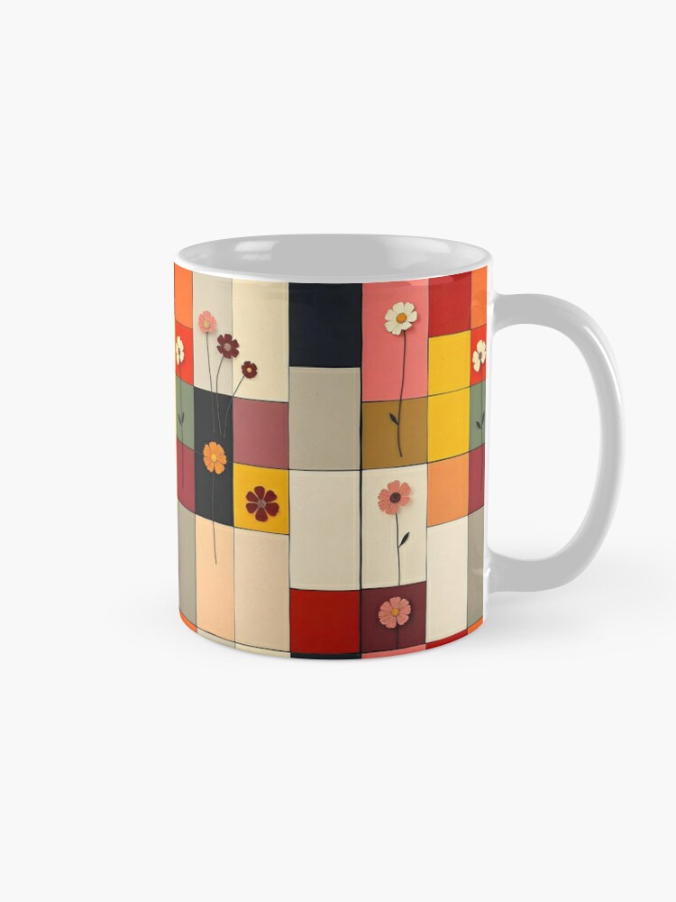 Colorful Geometric Floral Art Abstract Daisy Collage Coffee Mug - www.lacoo.eu