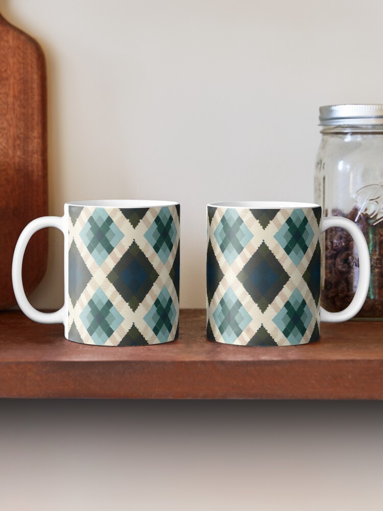 Blue Argyle Sweater Pattern Coffee Mug - www.lacoo.eu