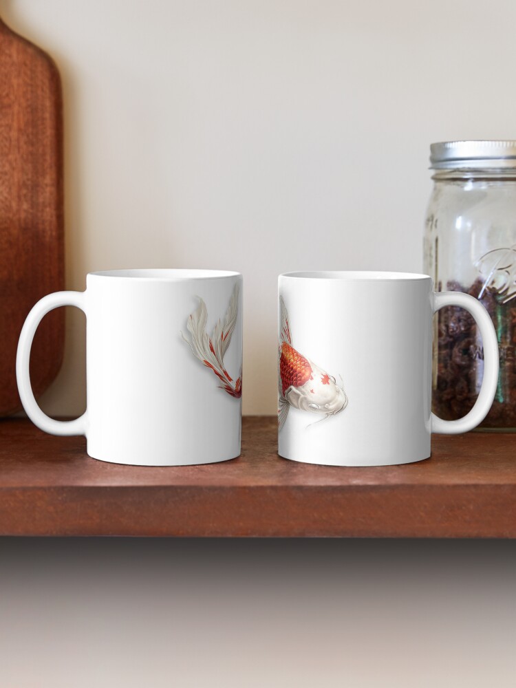 Realistic Red&White Koi Coffee Mug - www.lacoo.eu