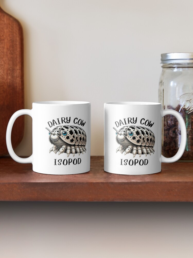 EchoMotif Dairy Cow Isopod: Cute and Quirky Comic Style Coffee Mug - www.lacoo.eu