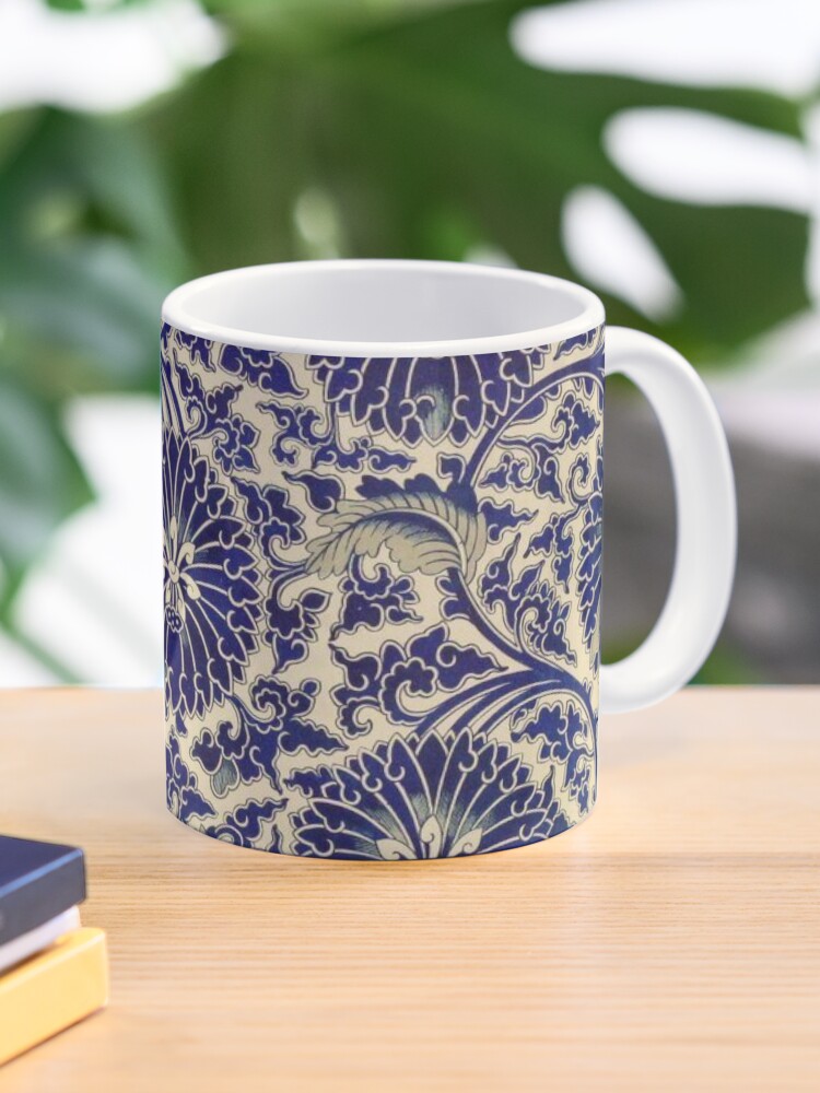 Antique French Chinoiserie Botanical Illustration Coffee Mug - www.lacoo.eu