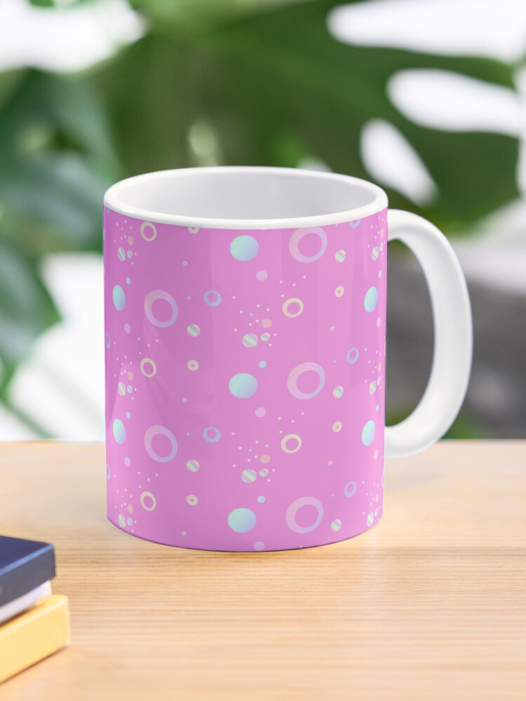 Pink cute dot circle pattern | Pink aesthetic dots circles Coffee Mug - www.lacoo.eu