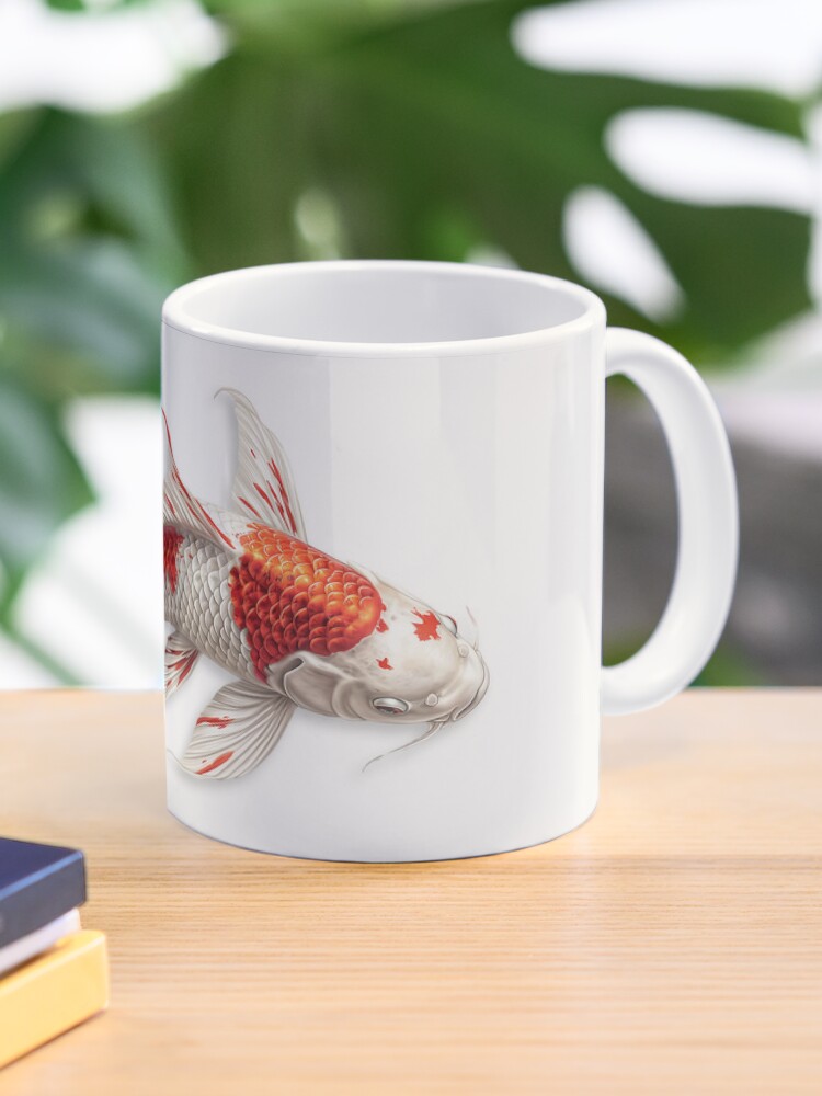 Realistic Red&White Koi Coffee Mug - www.lacoo.eu