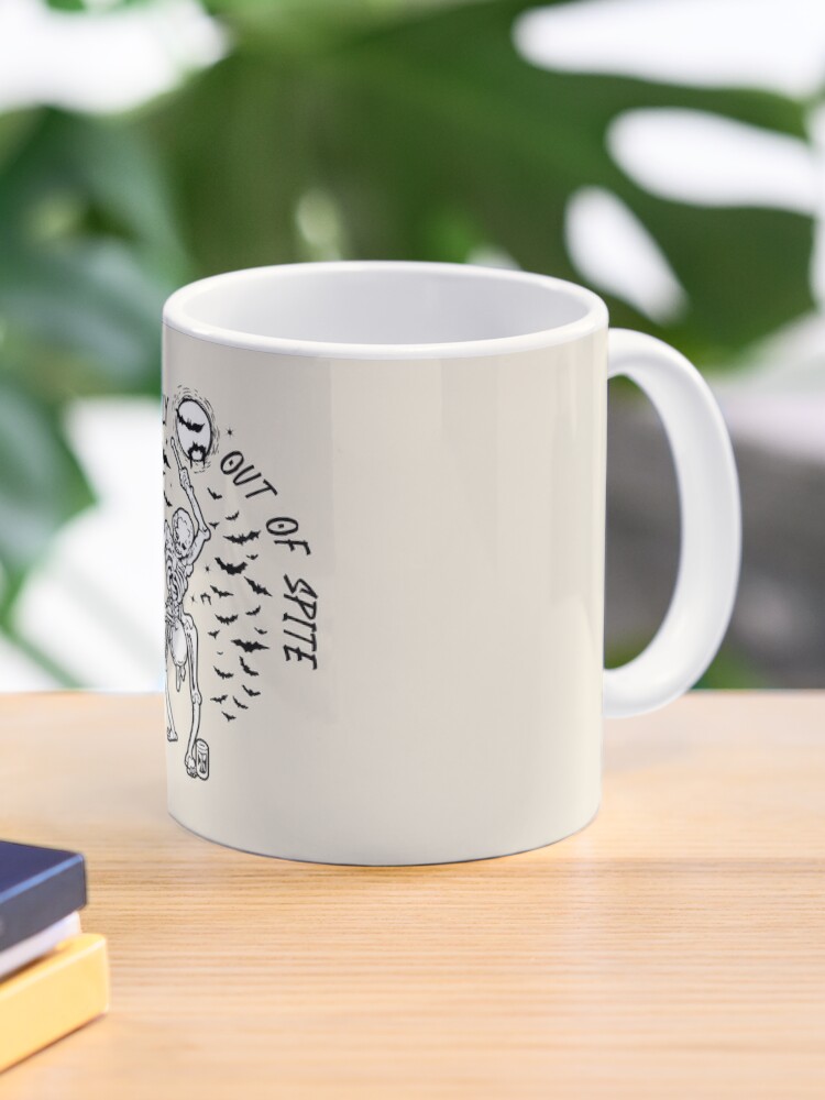 Surviving Purely Out of Spite - Dancing Skeleton & Bats - Original Gift - Halloween Coffee Mug - www.lacoo.eu