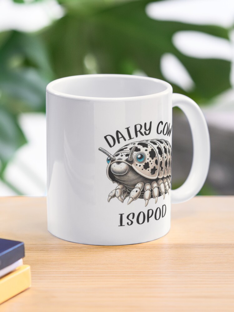 EchoMotif Dairy Cow Isopod: Cute and Quirky Comic Style Coffee Mug - www.lacoo.eu