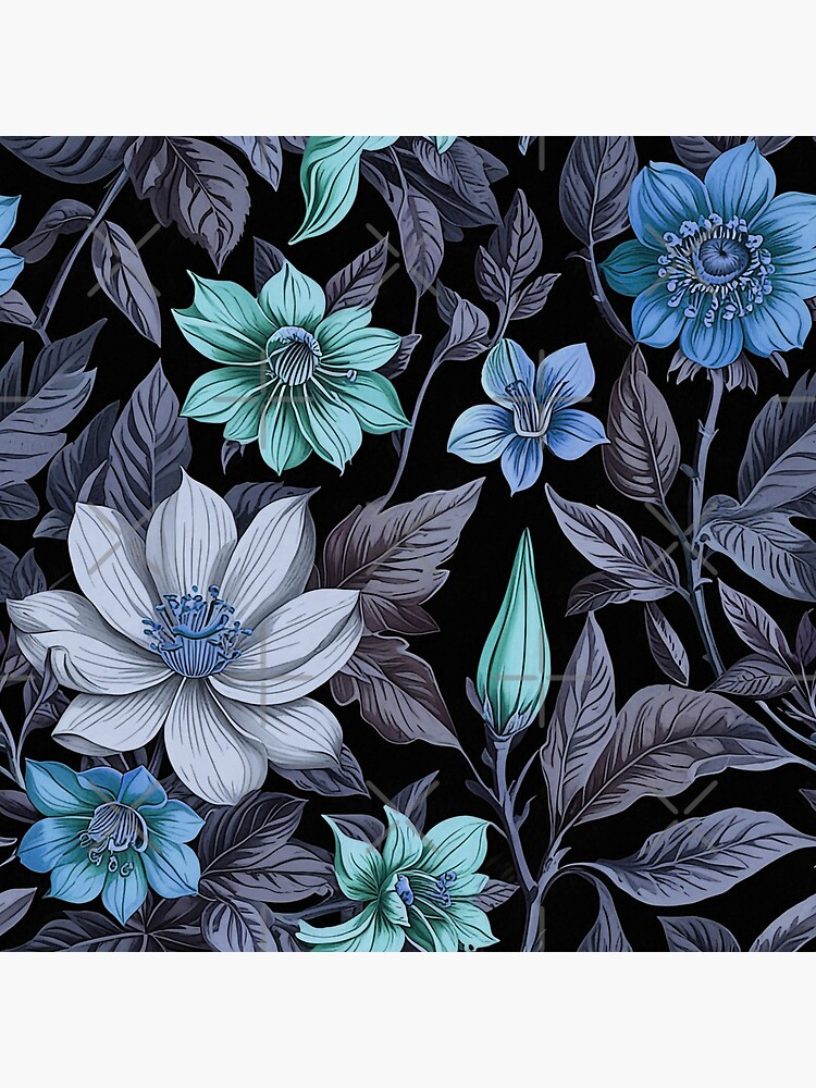 blues flower pattern Coasters (Set of 4) - www.lacoo.eu