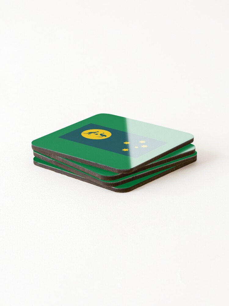Australia Crest Sun with Golden Southern Cross  Coasters (Set of 4) - www.lacoo.eu