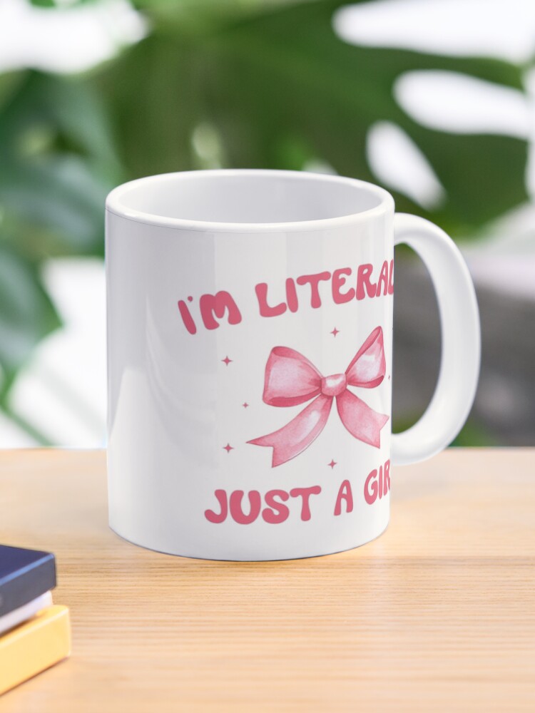 I am literally just a girl - soft girl coquette core aesthetic  Coffee Mug - Image 3