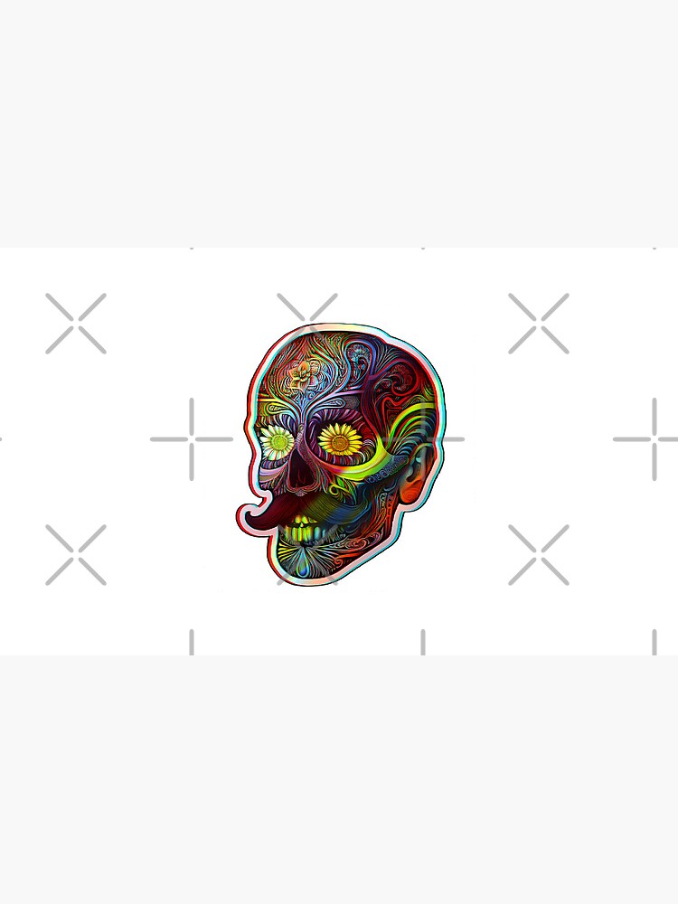 Holographic Spring Skull – Psychedelic Bloom Coffee Mug - Image 6