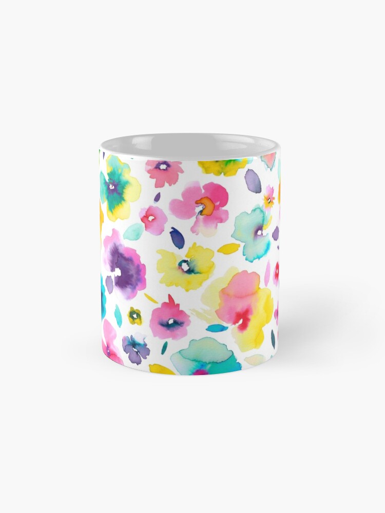 Watercolor Colorful Tropical Flowers  Coffee Mug - Image 6