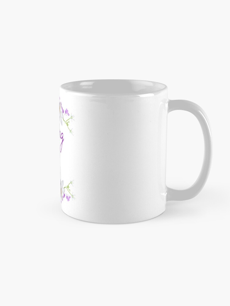 Spring is In with Purple and Lilac Colours on White Coffee Mug - Image 3