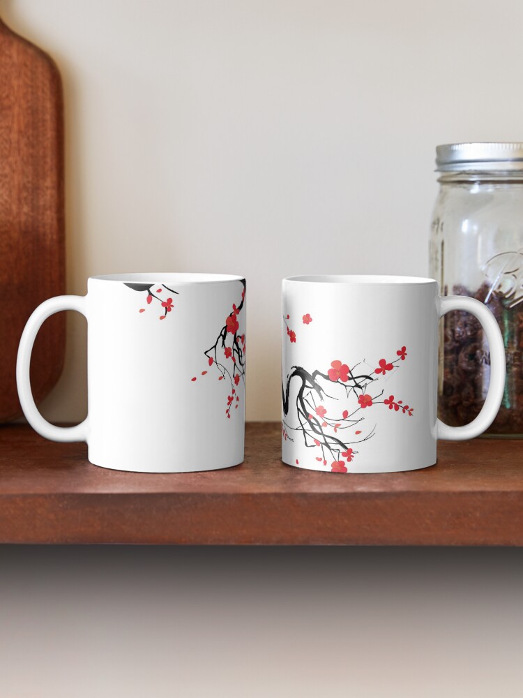 Cute sakura tree mask with simple design  Coffee Mug - Image 5