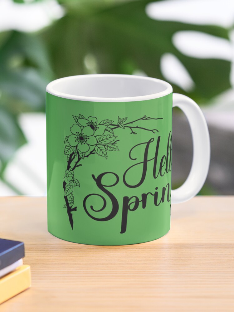 Hello Spring. Spring Quote, Spring Flower, Spring Lover, Spring Design Coffee Mug - www.lacoo.eu