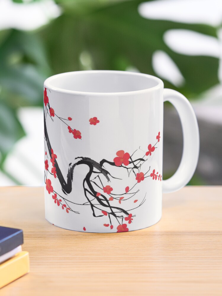 Cute sakura tree mask with simple design  Coffee Mug - Image 6
